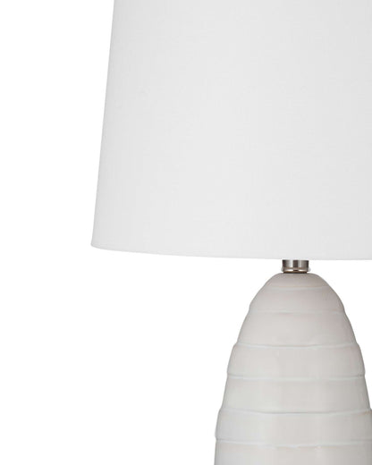 Transitional Soft Cream Textured Ceramic Table Lamps (Set of 2) - Detail