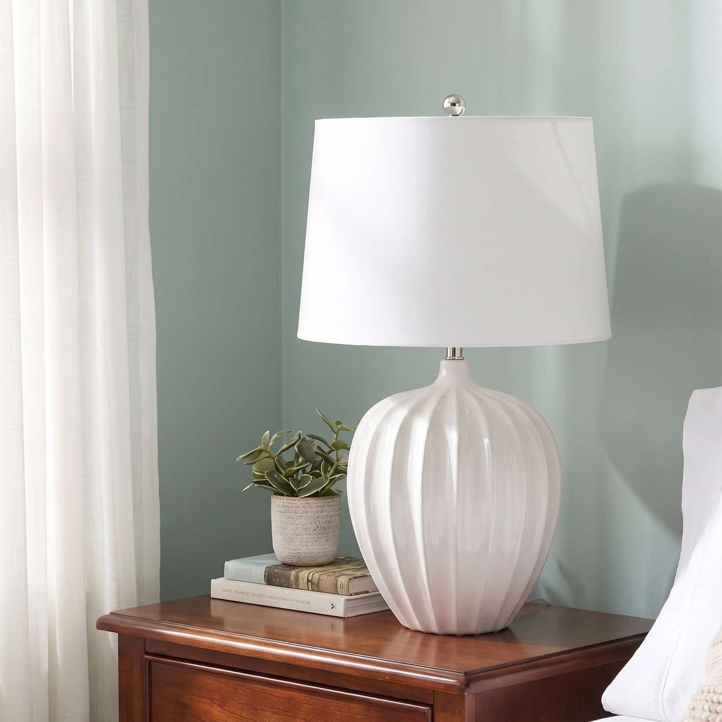 Lotus White Table Lamp - Main