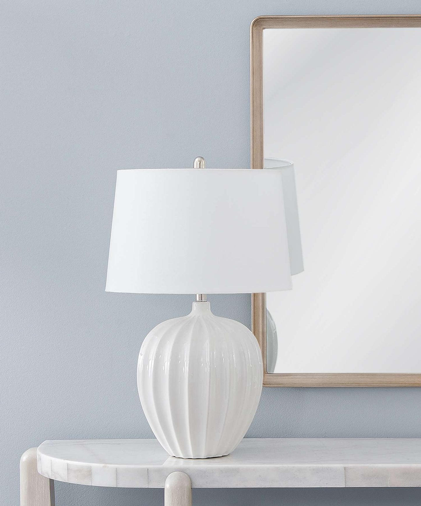 Lotus White Table Lamp - Room Scene