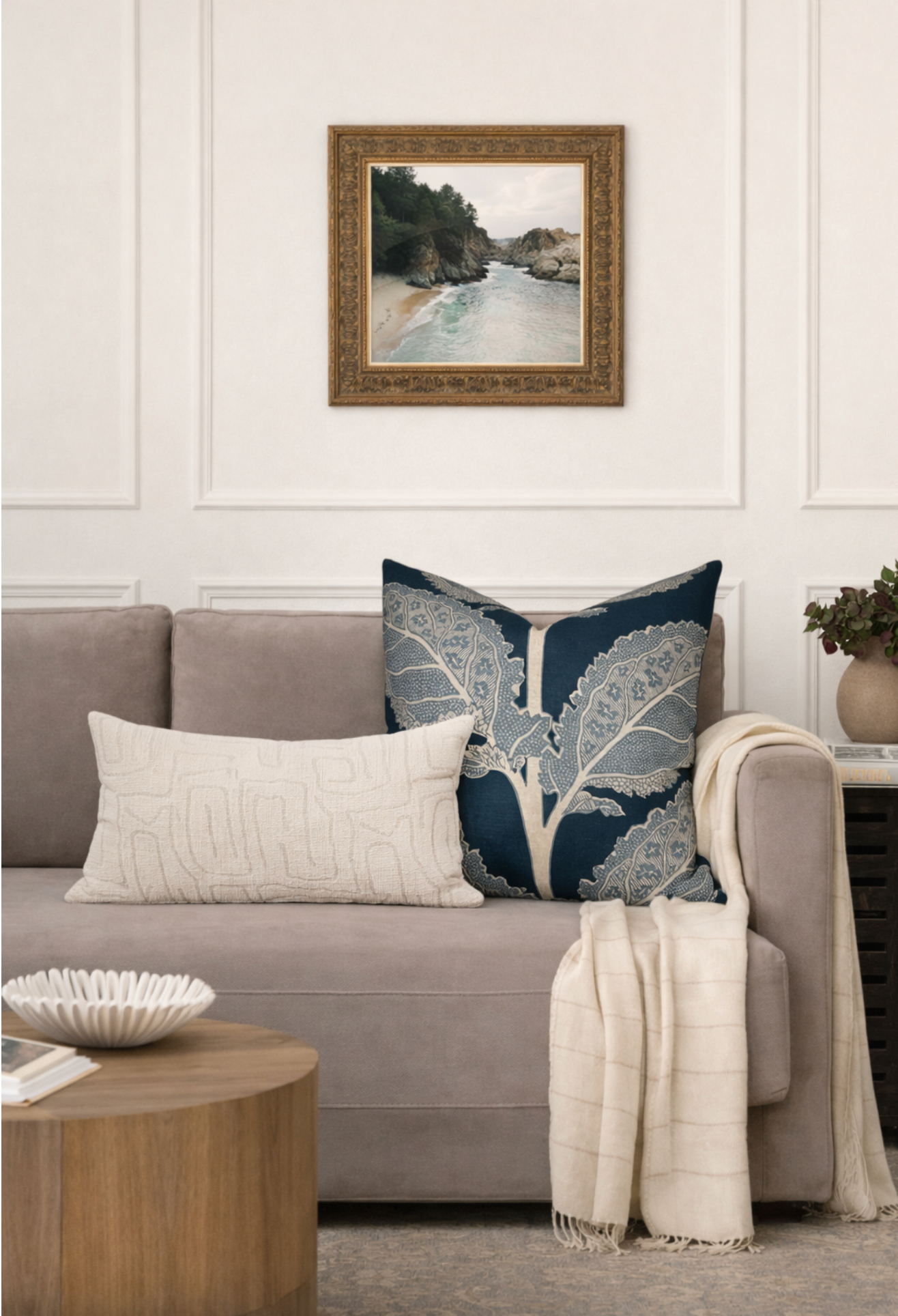 Lacinato Pillow in Mineral Blue