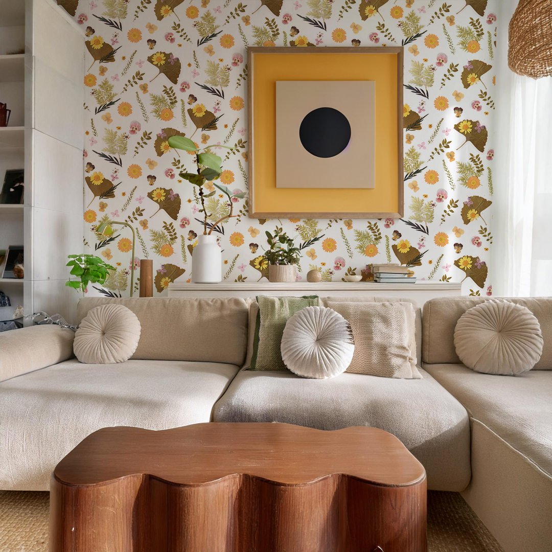 Pressed Fresh Version 01 Wallpaper - Orange & Pink