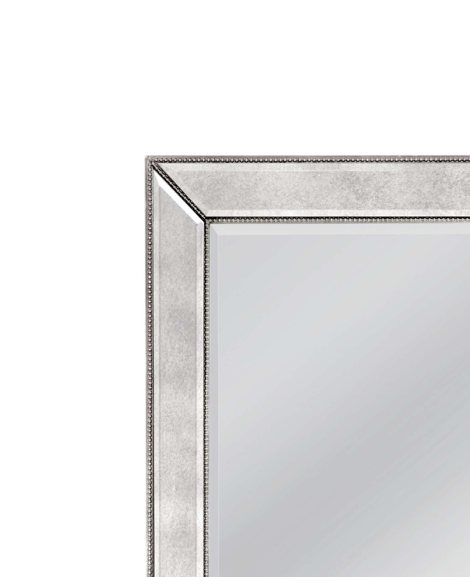 Beaded 79" Floor Mirror with Antique Silver Leaf finish and Wood Frame - Additional