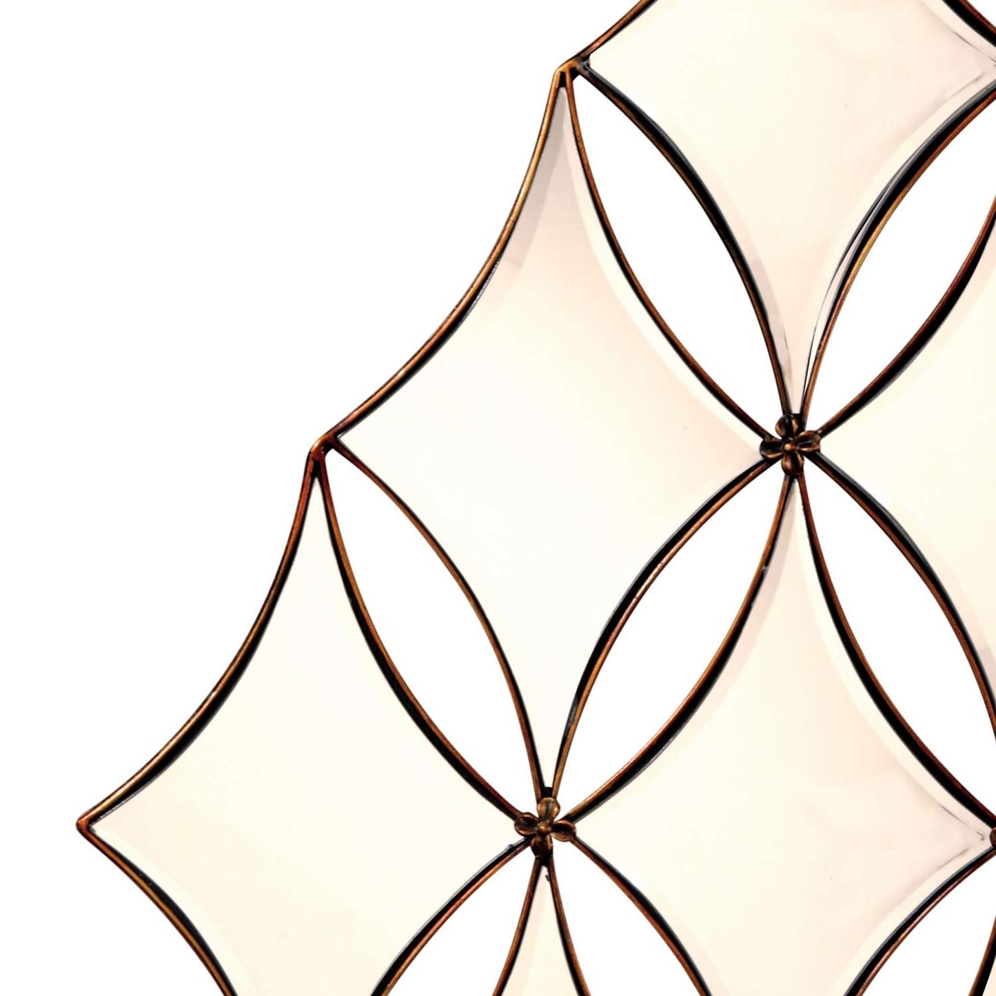 Channing 48" Diamond Accent Wall Mirror with Metallic Frame - Detail