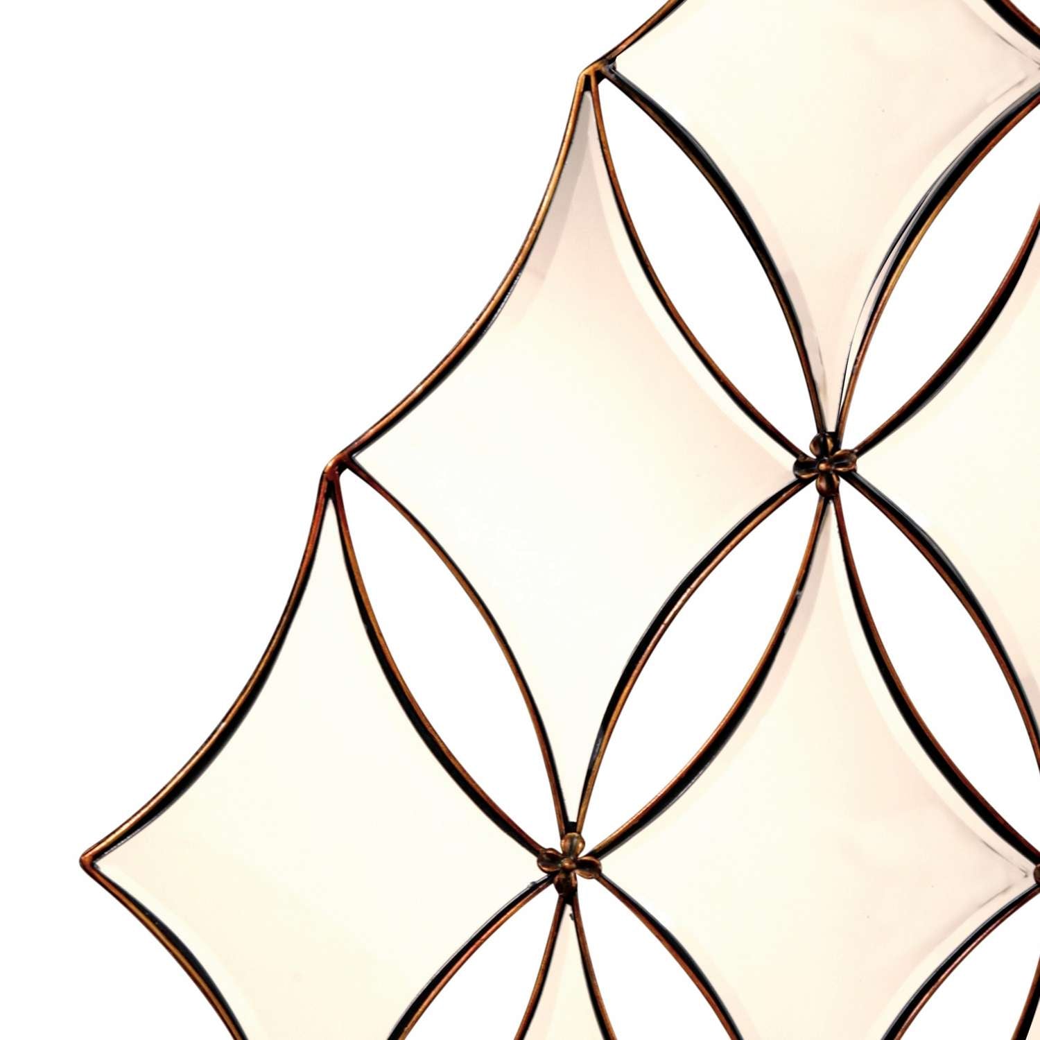Channing 48" Diamond Accent Wall Mirror with Metallic Frame - Detail