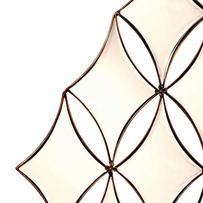 Channing 48" Diamond Accent Wall Mirror with Metallic Frame - Detail