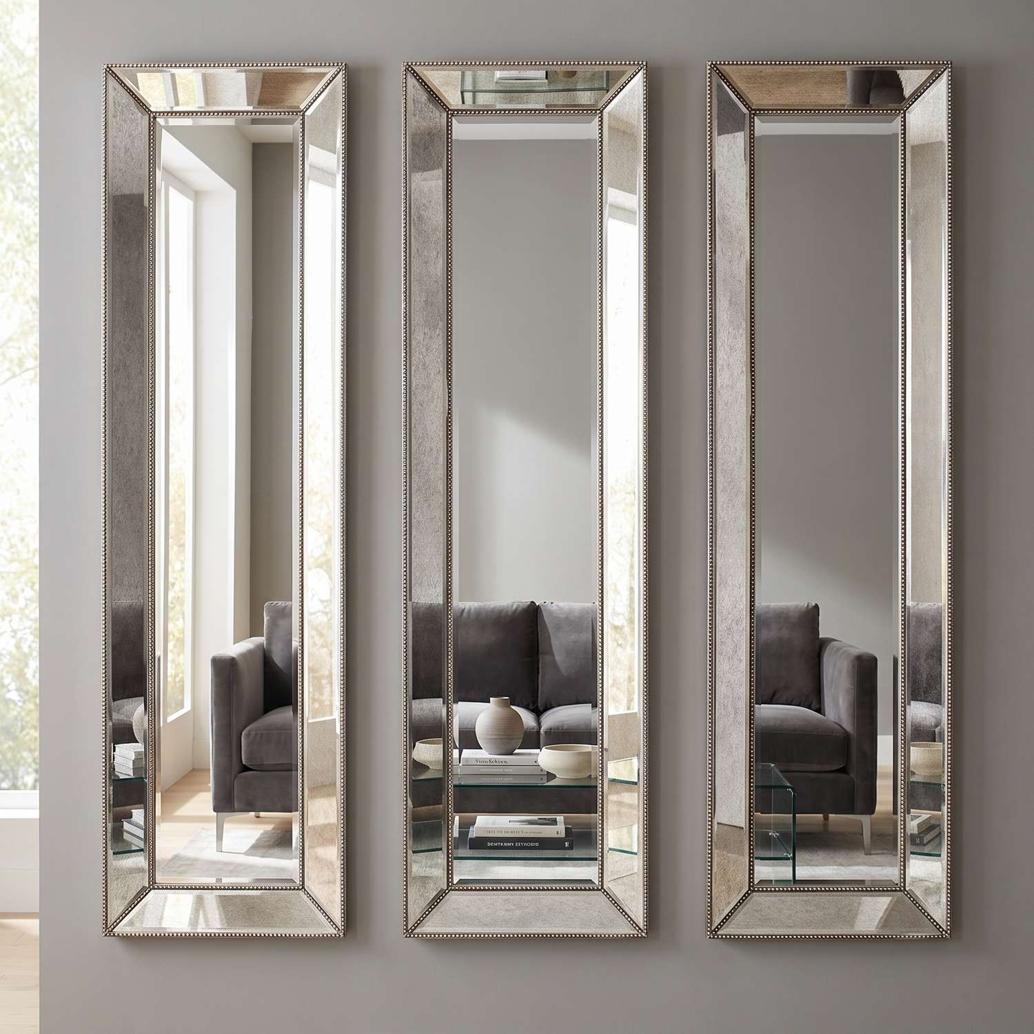 Beaded Floor Mirror - Main