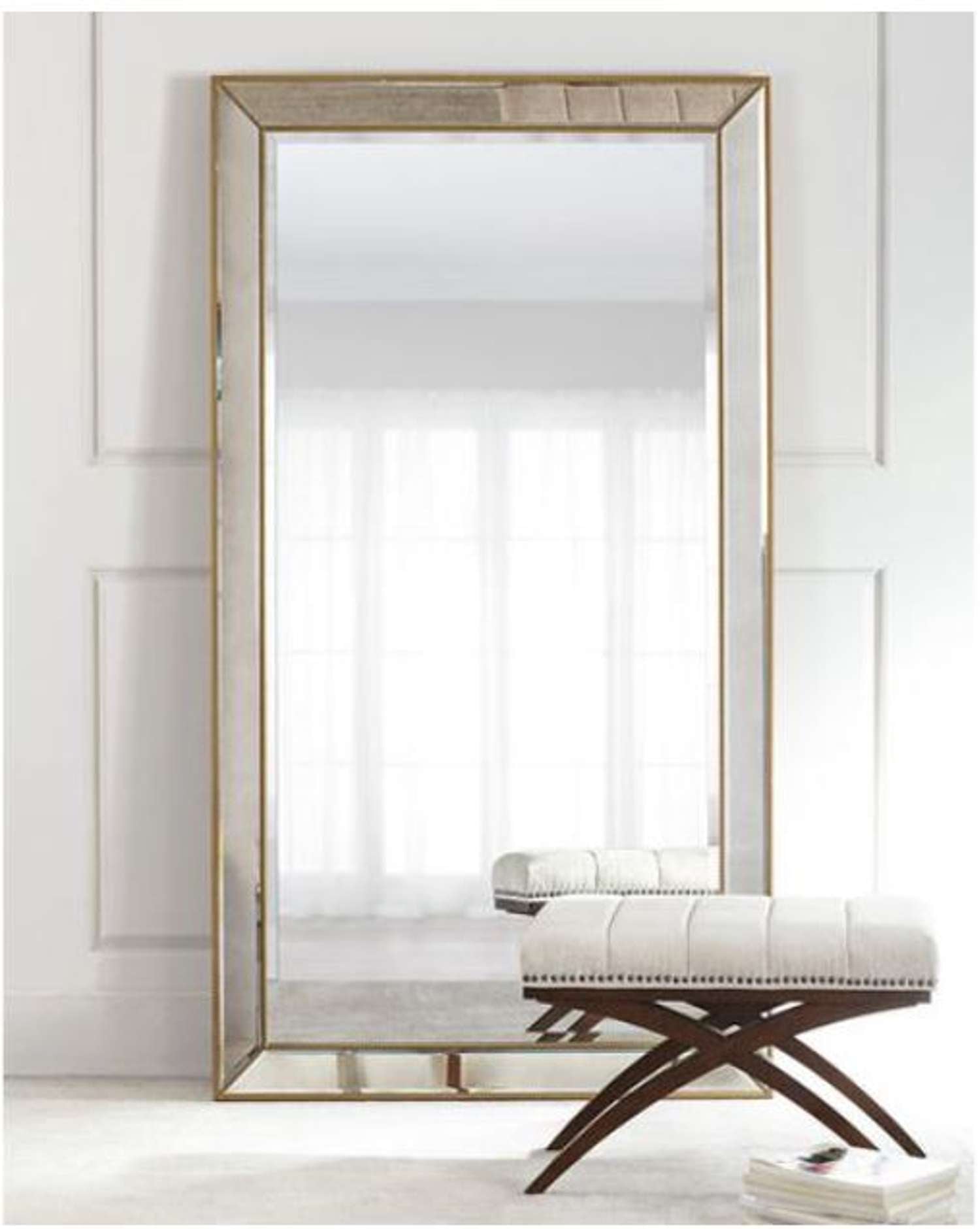 Beaded Leaner Mirror - Gold - Main