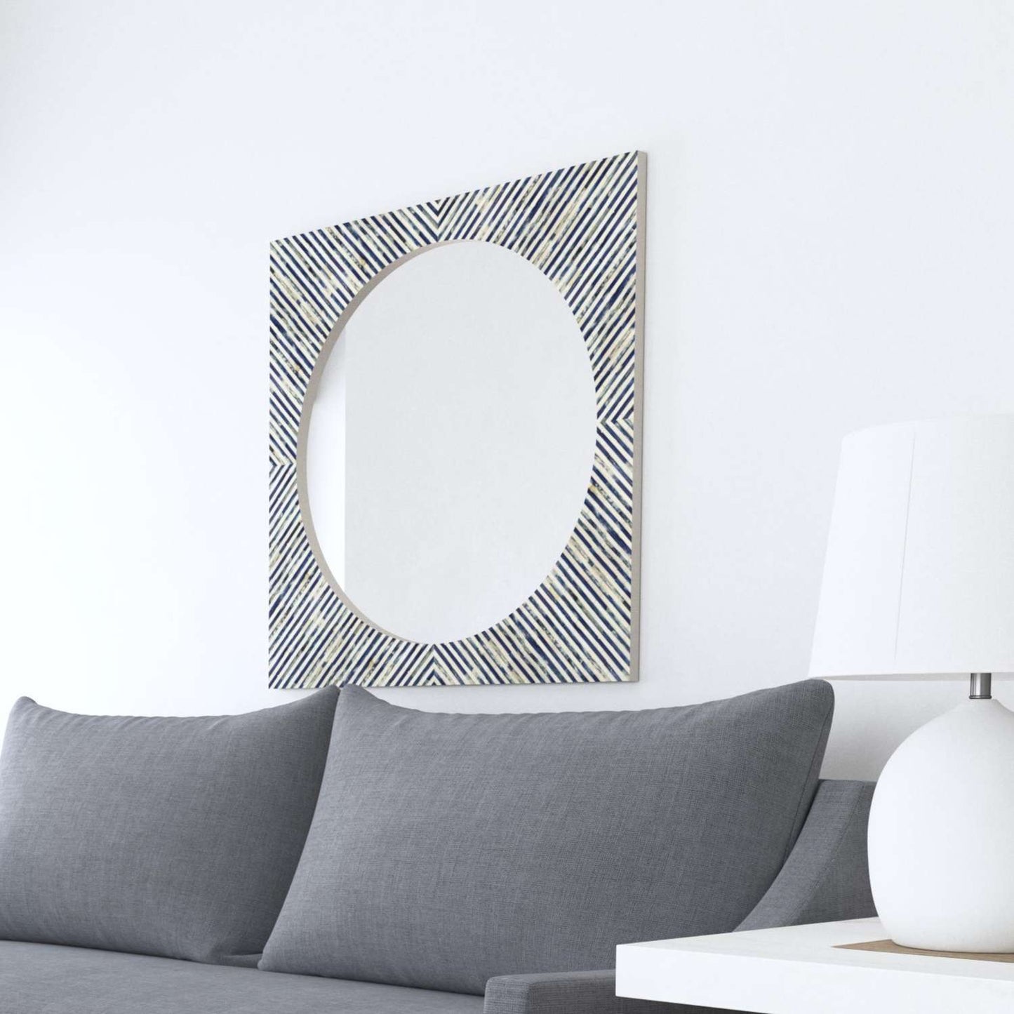 Sunburst Bone Wall Mirror - Room Scene
