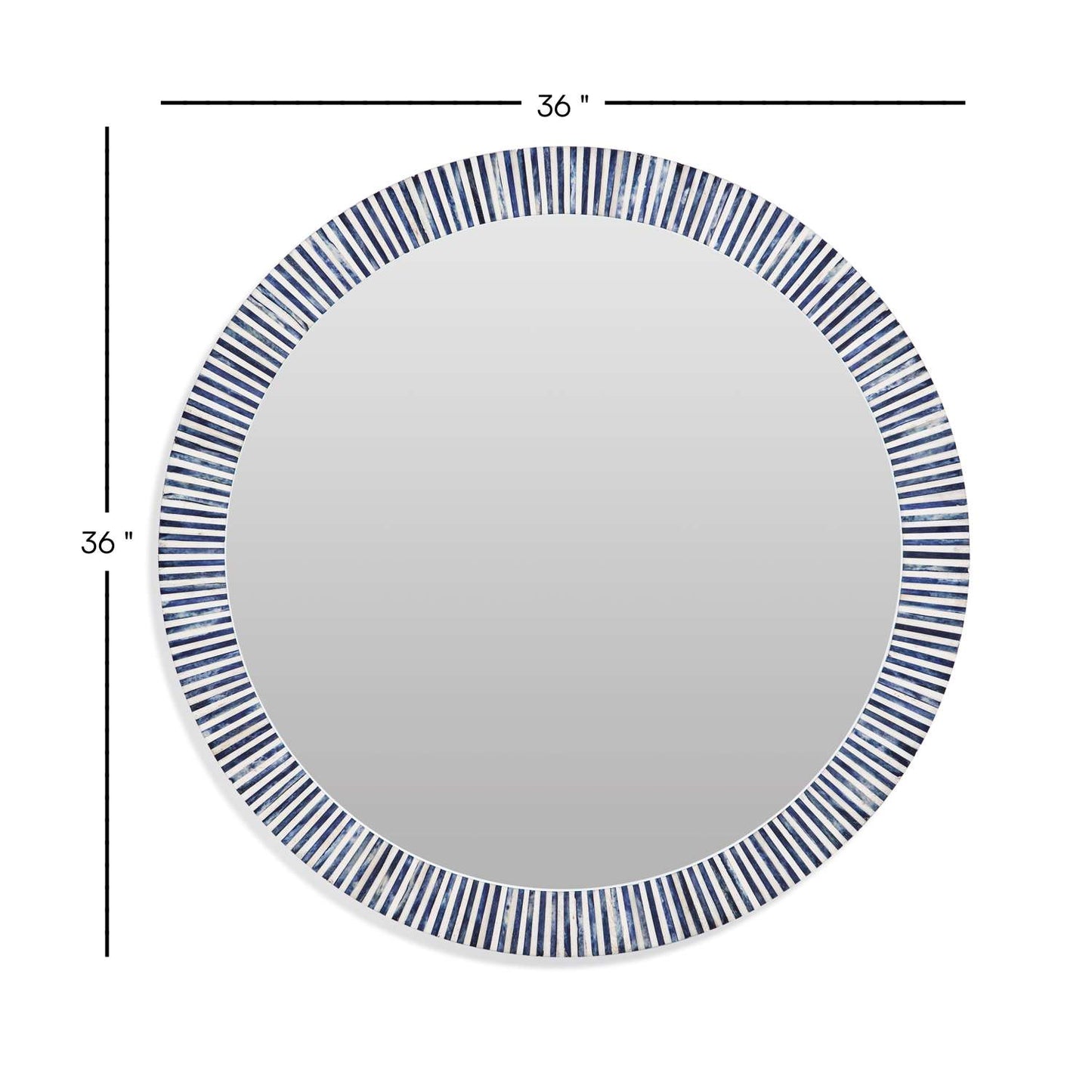 Radial Bone Wall Mirror - Dimensional