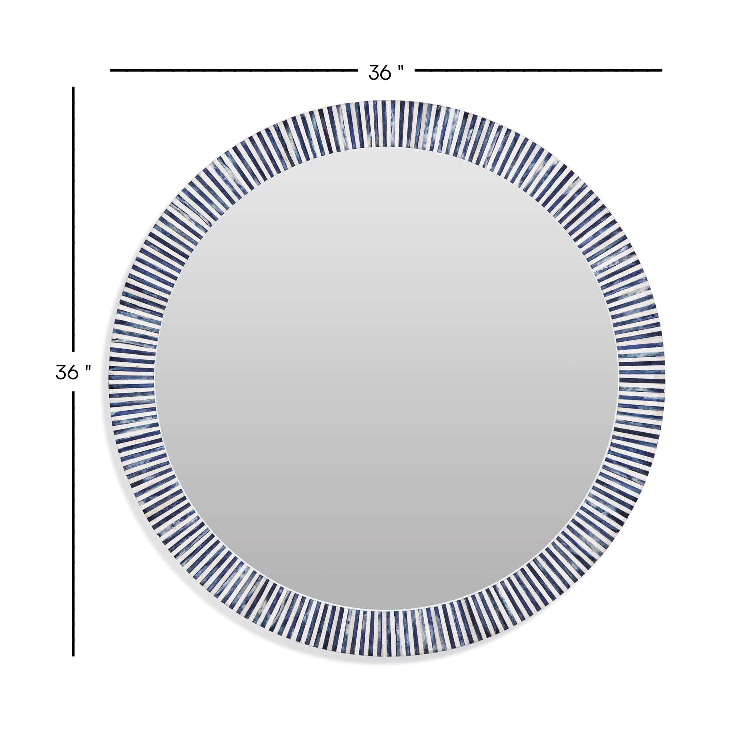 Radial Bone Wall Mirror - Dimensional