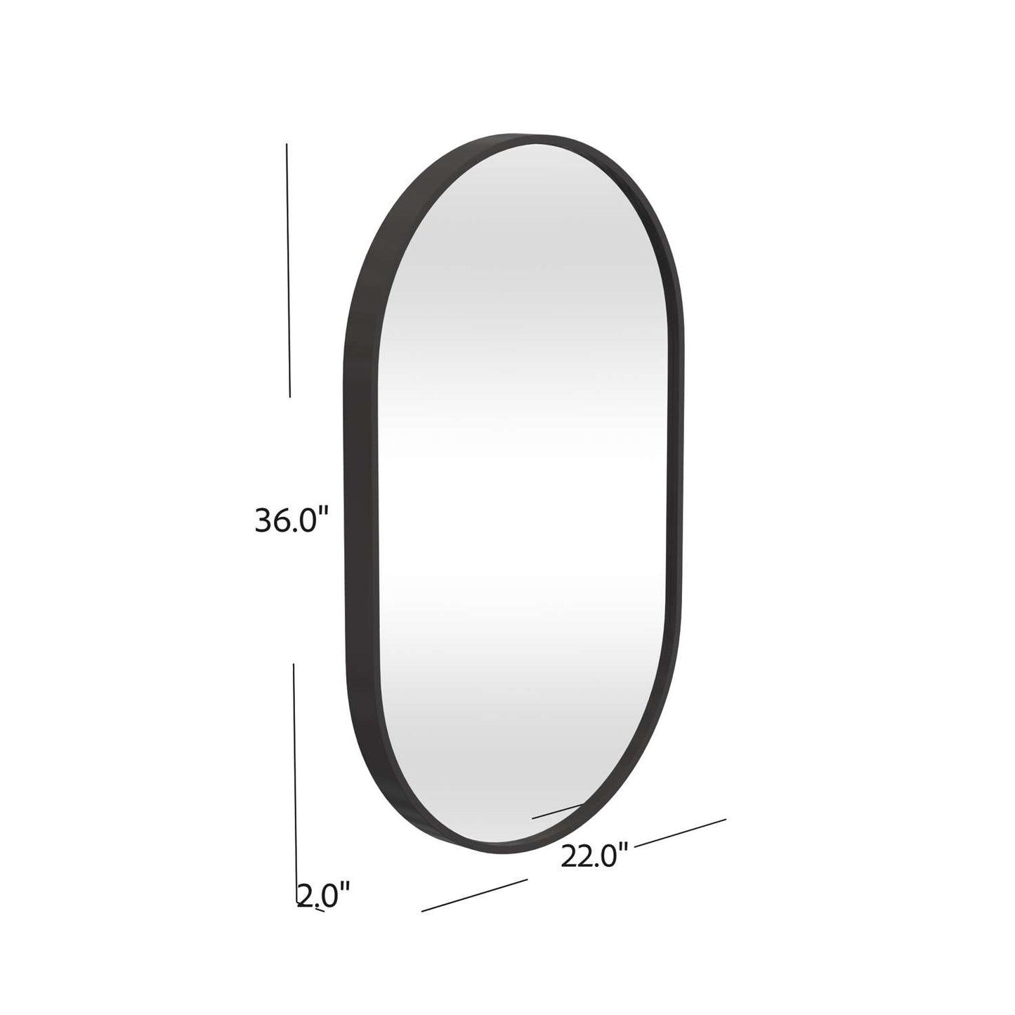 Oval Wall Mirror - Dimensional