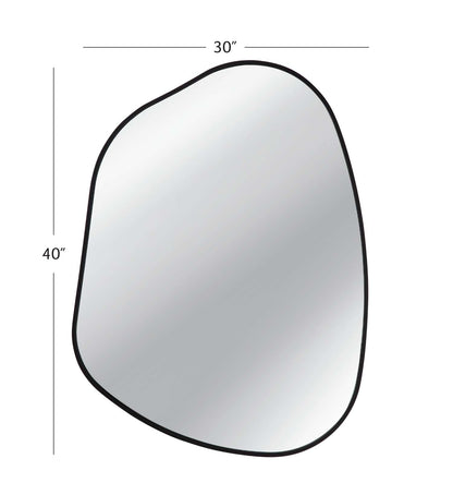 Karaniya 30" Asymmetrical Black Wall Mirror - Dimensional