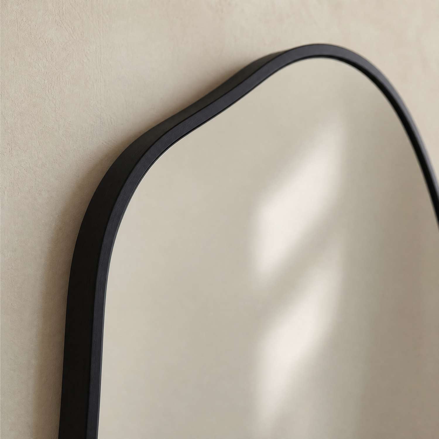 Karaniya 30" Asymmetrical Black Wall Mirror - Enhanced