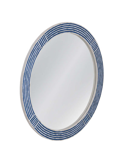 Blue Circle Wall Mirror - Angle