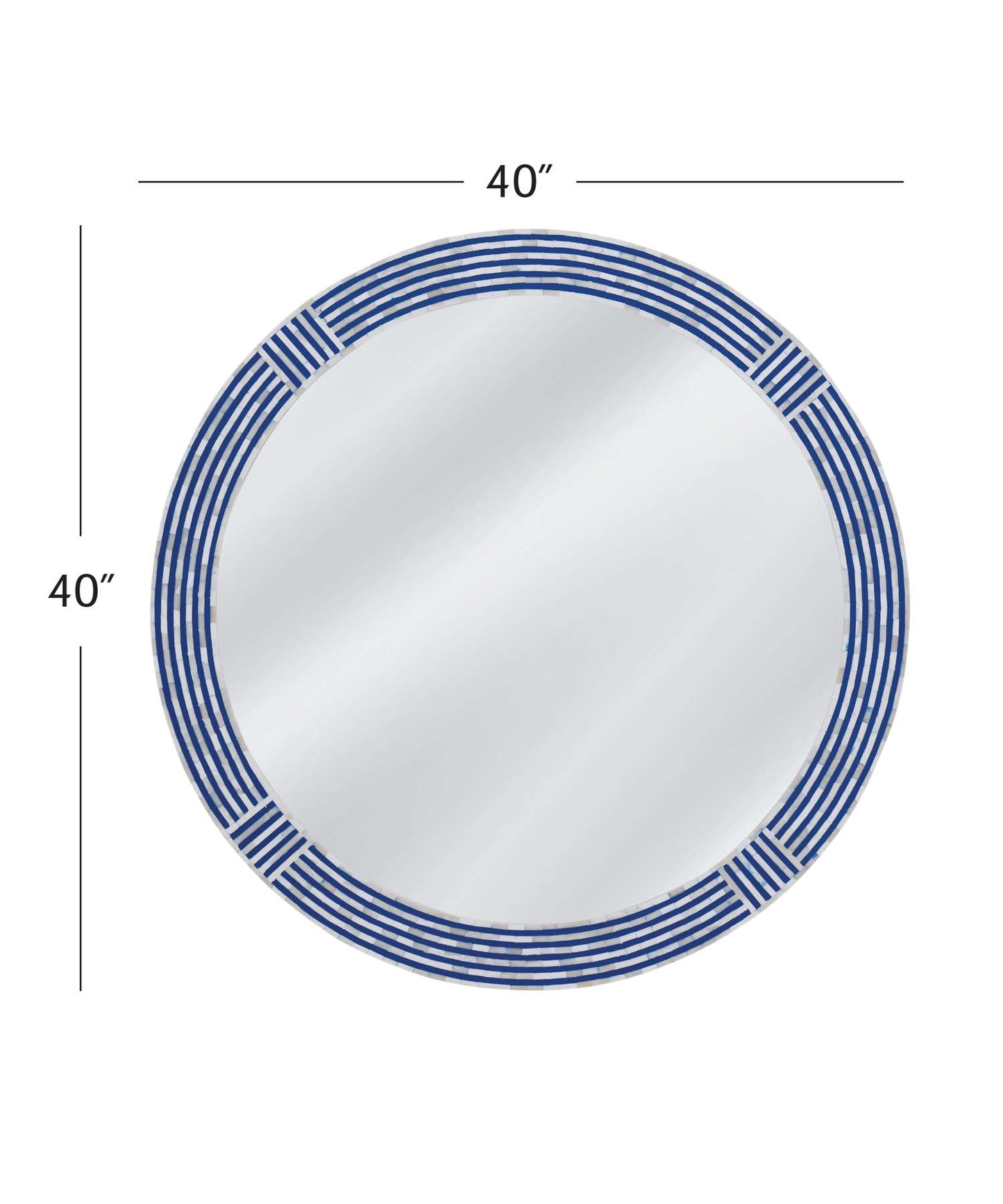 Blue Circle Wall Mirror - Dimensional
