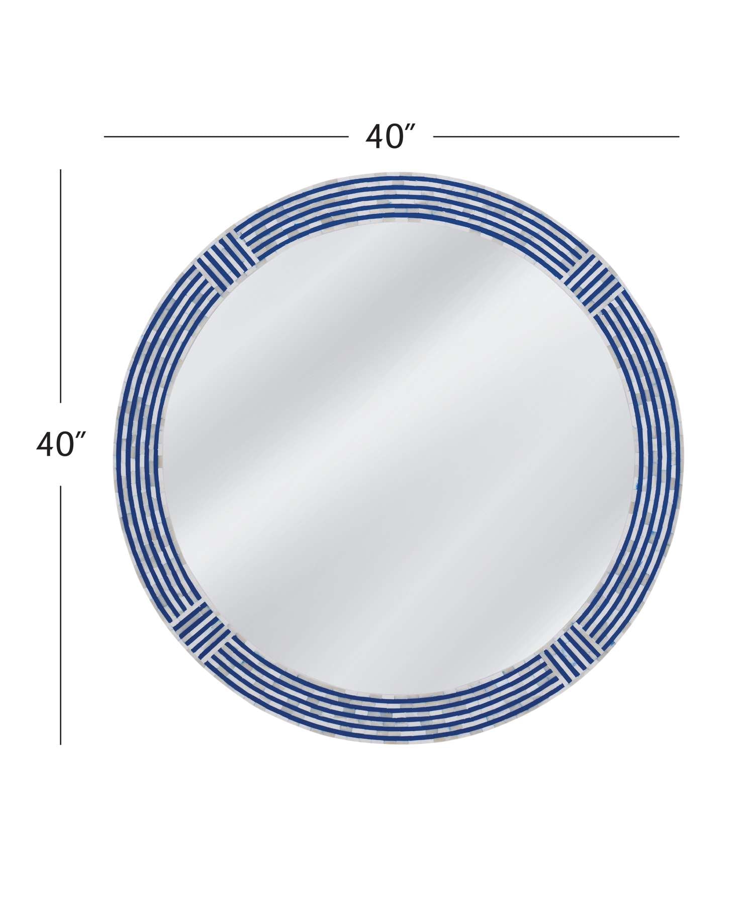 Blue Circle Wall Mirror - Dimensional