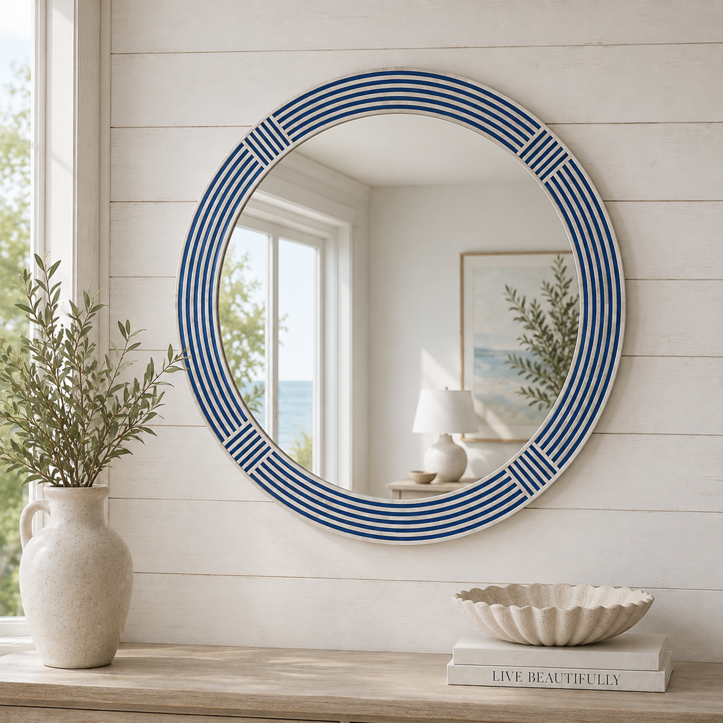Blue Circle Wall Mirror - Main