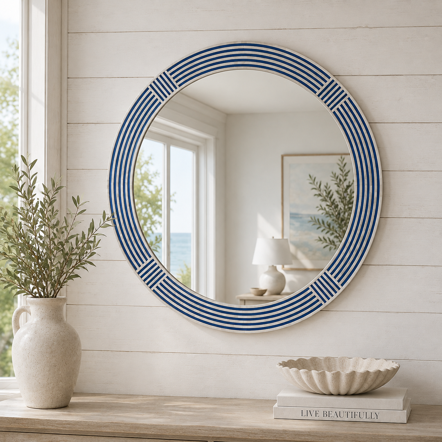 Blue Circle Wall Mirror - Main