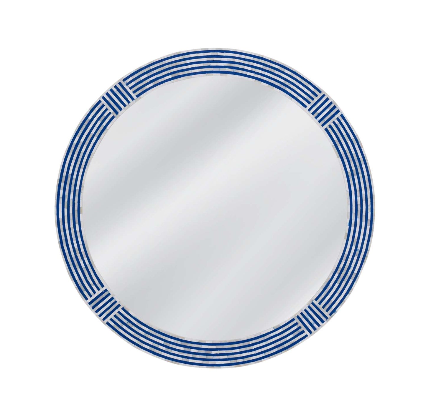 Blue Circle Wall Mirror - Straight On