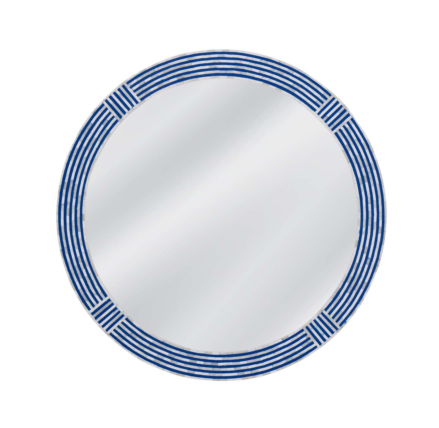 Blue Circle Wall Mirror - Straight On