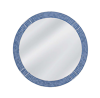 Blue Circle Wall Mirror - Straight On