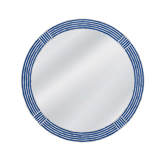 Blue Circle Wall Mirror - Straight On