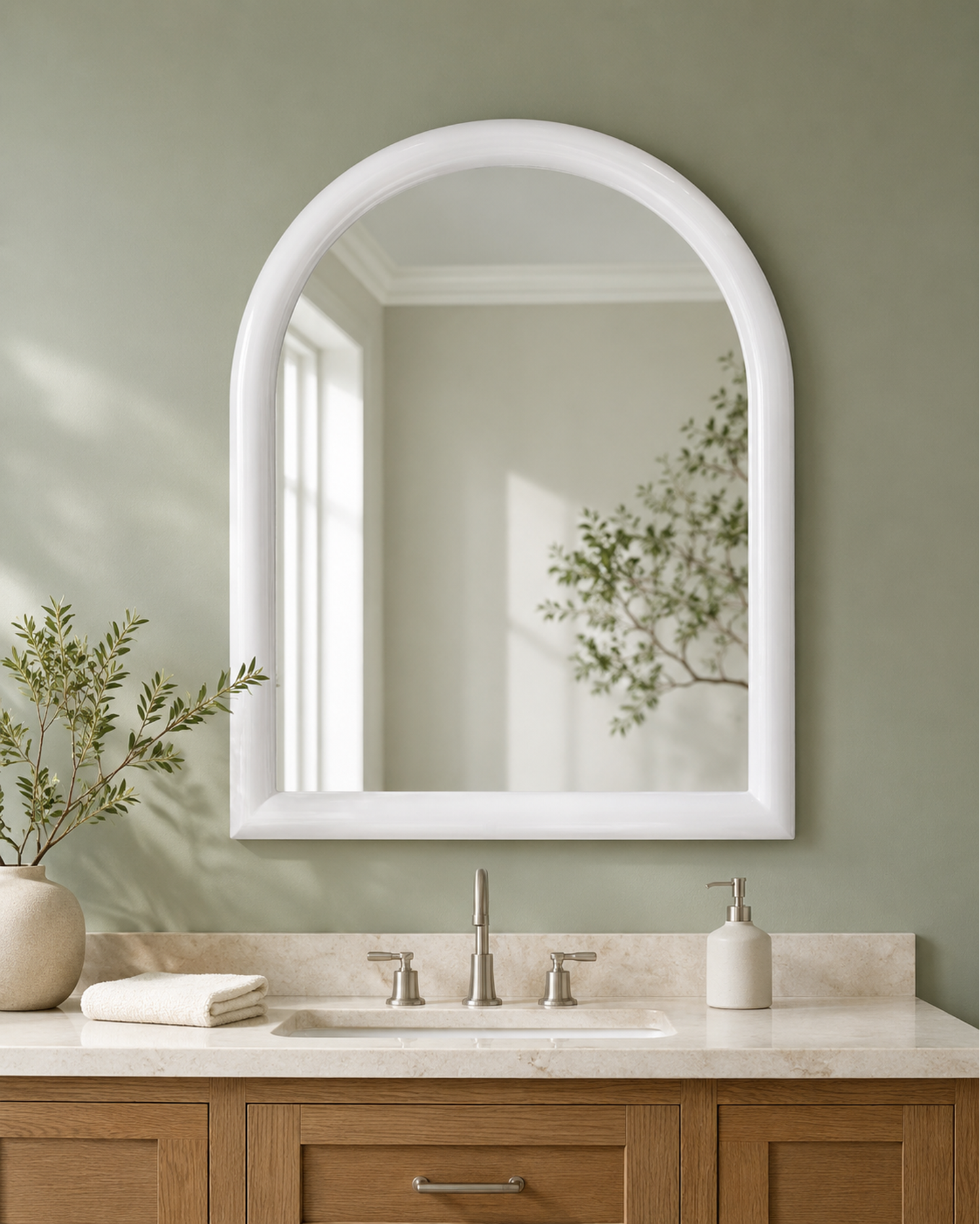 White Vega Wall Mirror - Main