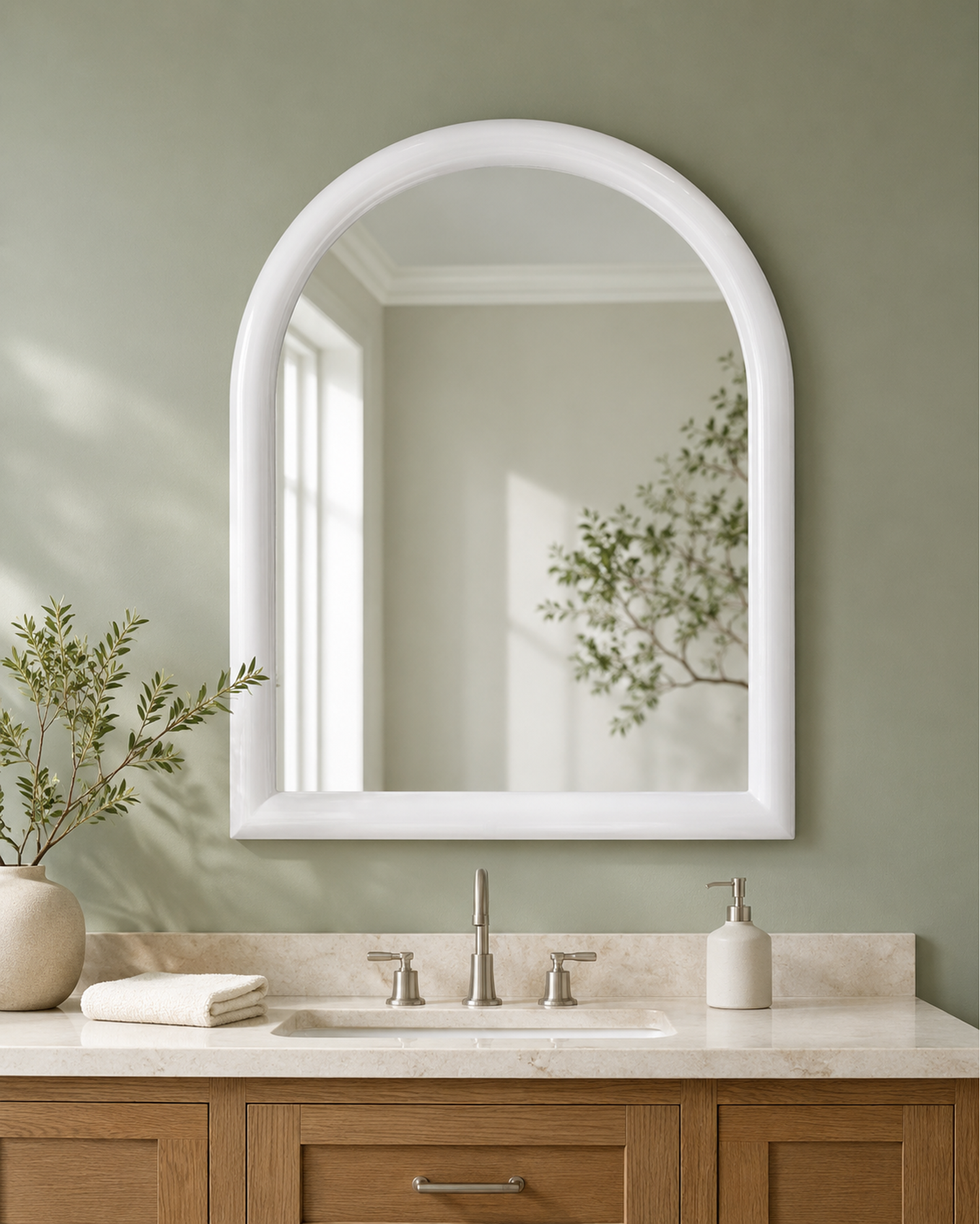 White Vega Wall Mirror - Main