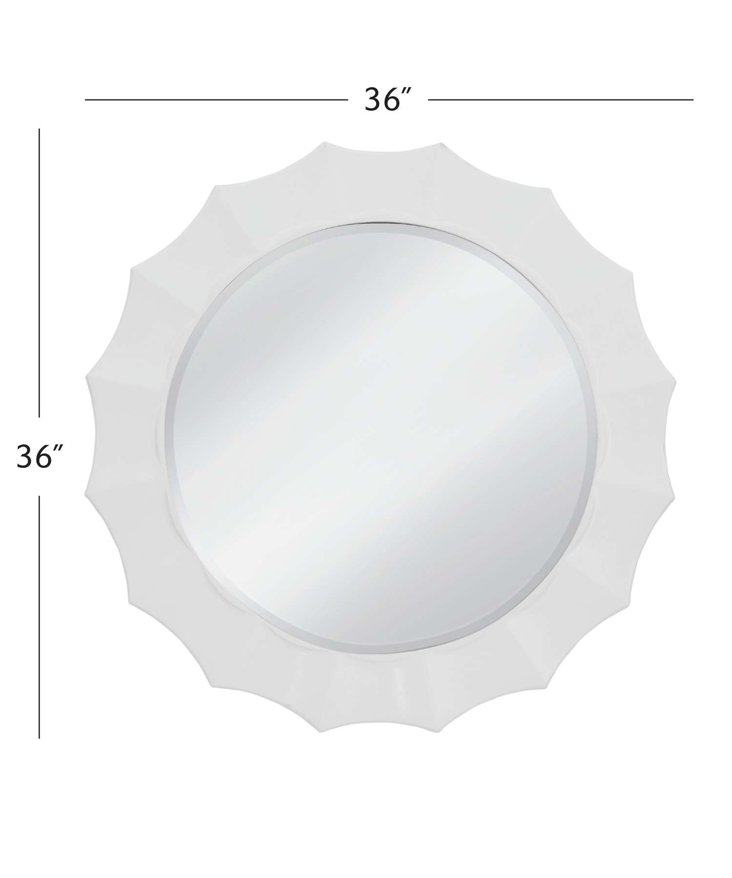 White Altair Wall Mirror - Dimensional