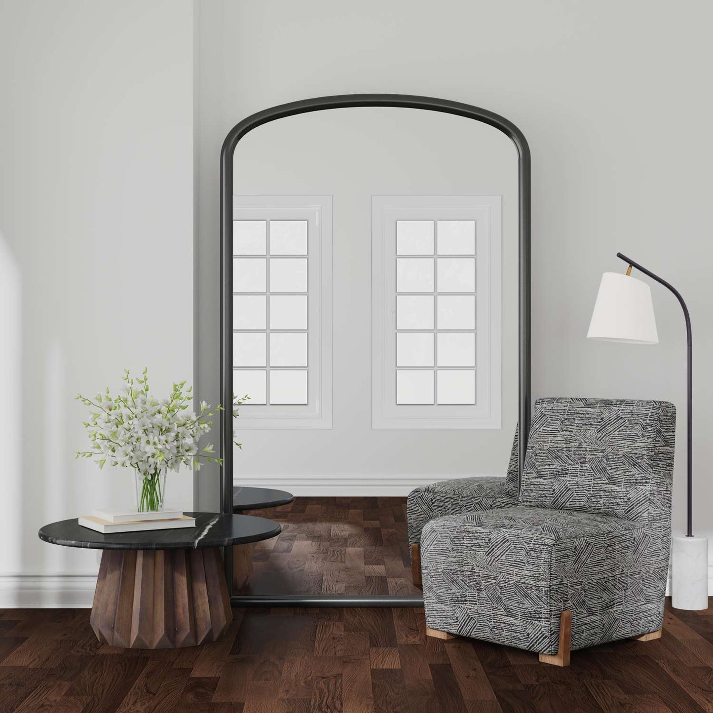 Brookings Floor Mirror - Black - Room Scene