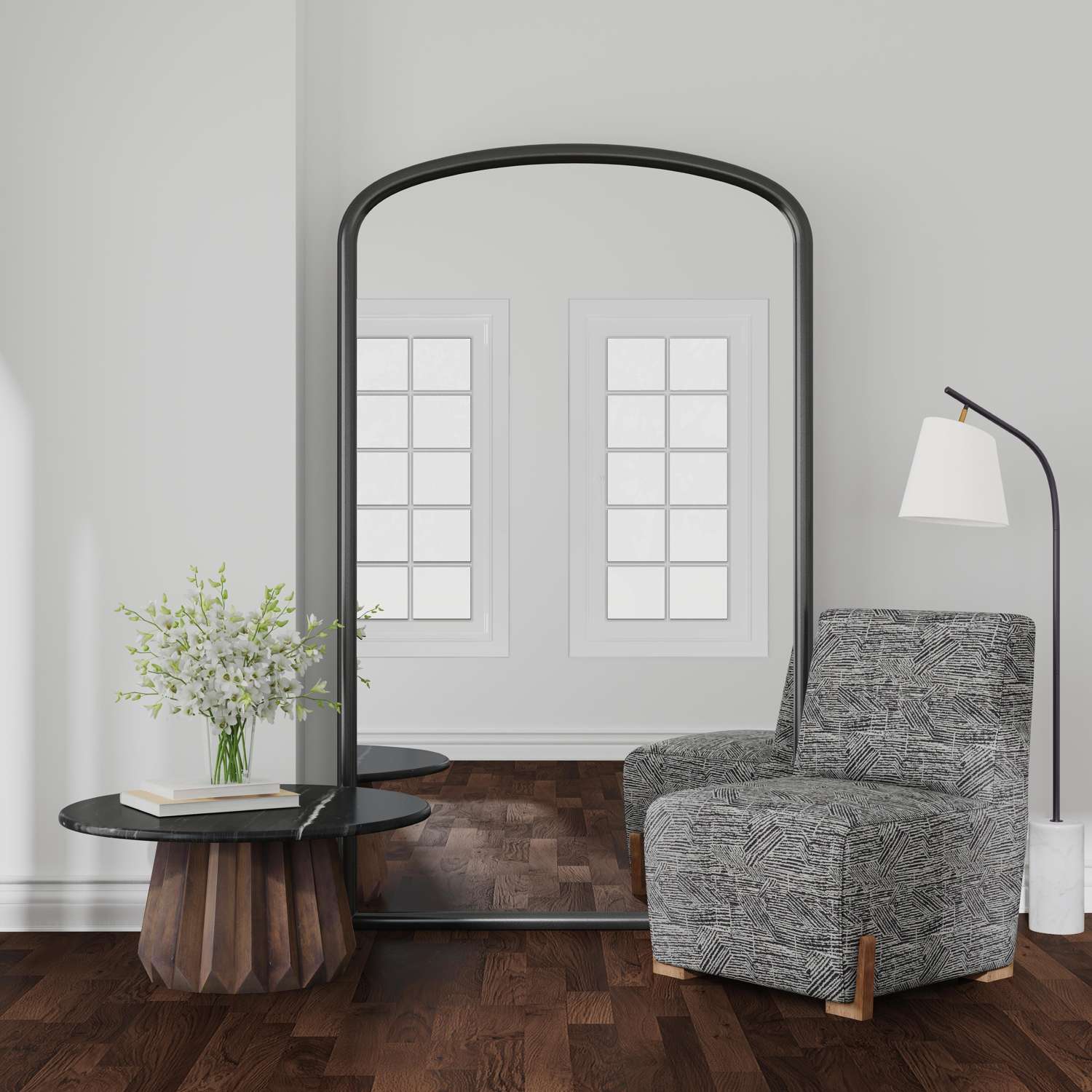 Brookings Floor Mirror - Black - Room Scene