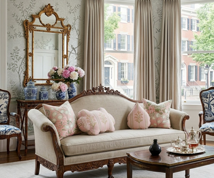 Meadow Floral Pillow in Blush
