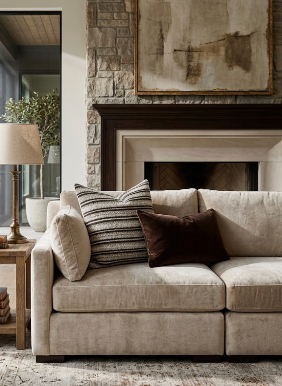 Mesa Bouclé Pillow in Sandstone