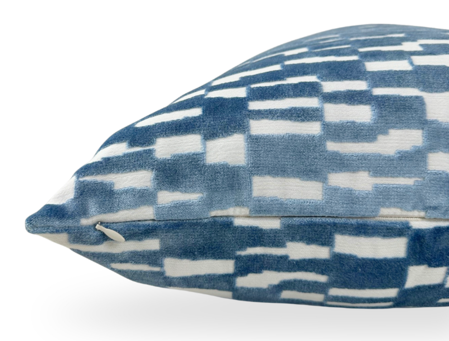 Mod Velvet Pillow in Marine Blue