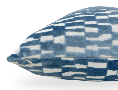Mod Velvet Pillow in Marine Blue