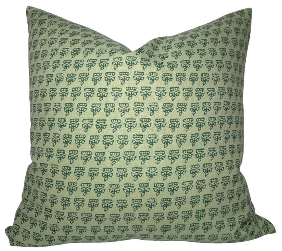 Mimi Floral Pillow in Green