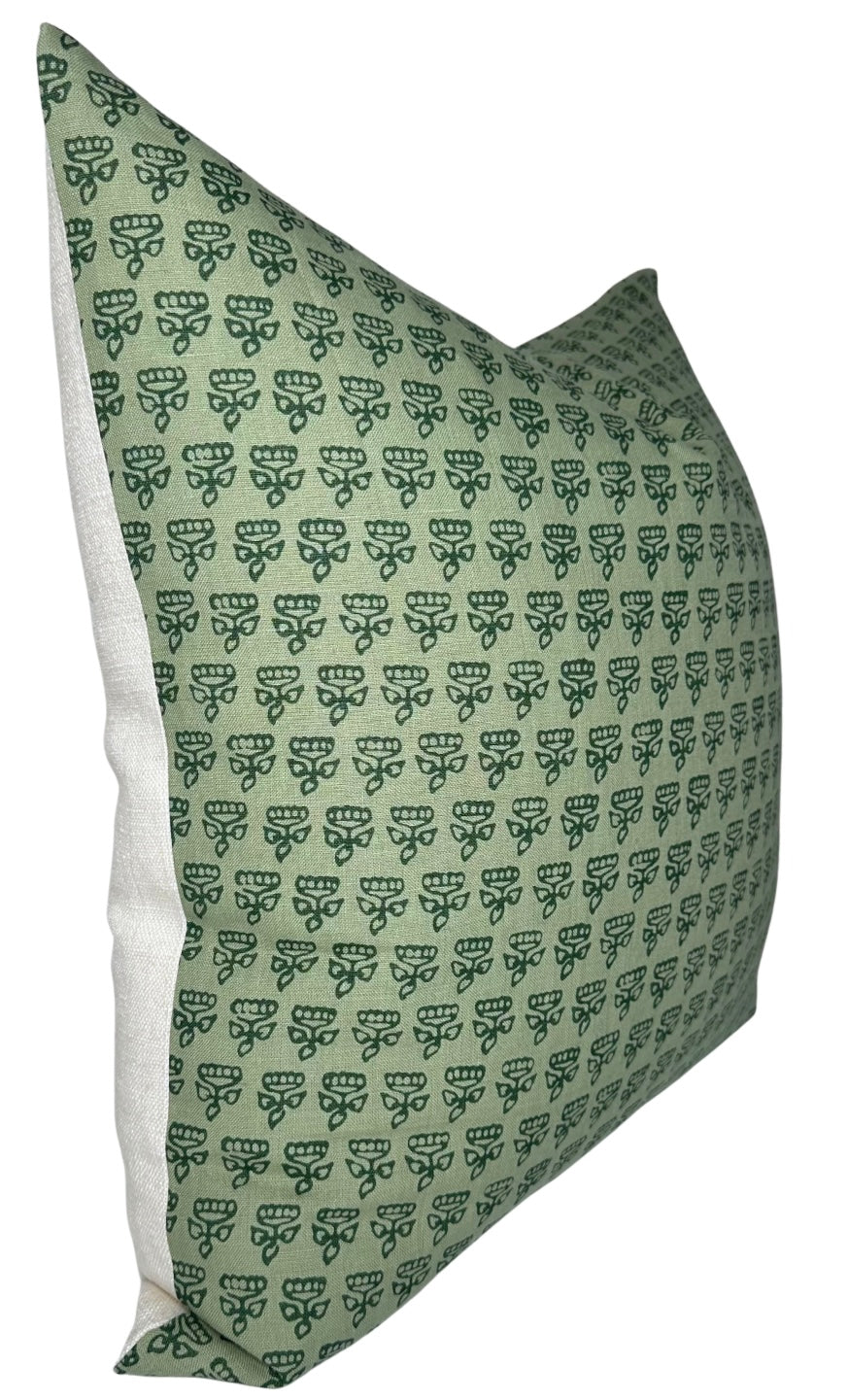 Mimi Floral Pillow in Green