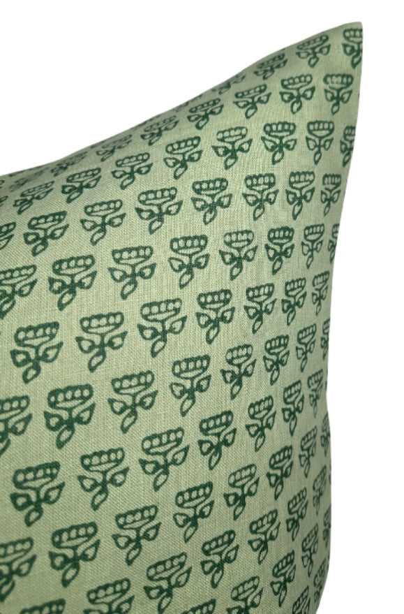 Mimi Floral Pillow in Green