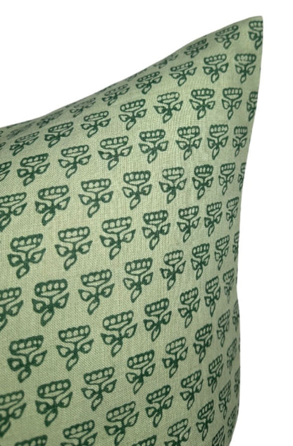 Mimi Floral Pillow in Green