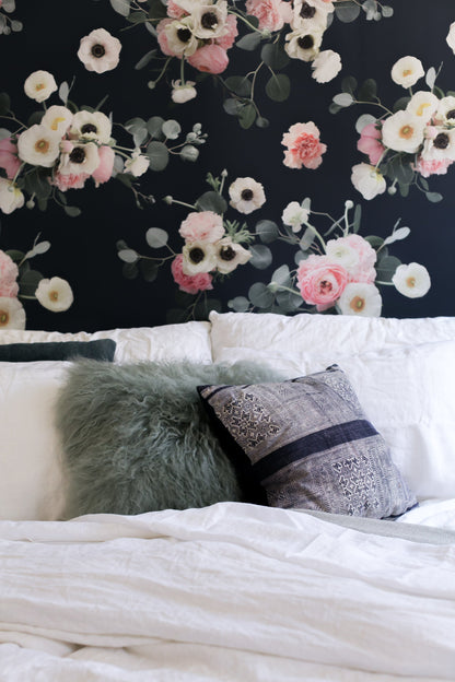 Midnight Floral Wallpaper, navy
