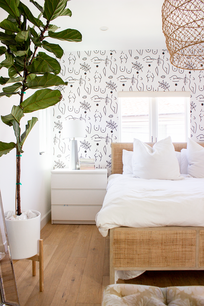 Neutral Nudes Wallpaper, white and black