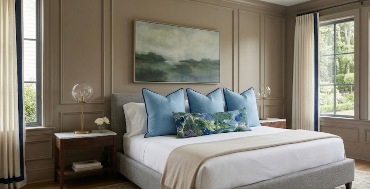 Pagoda Pillow in Blue