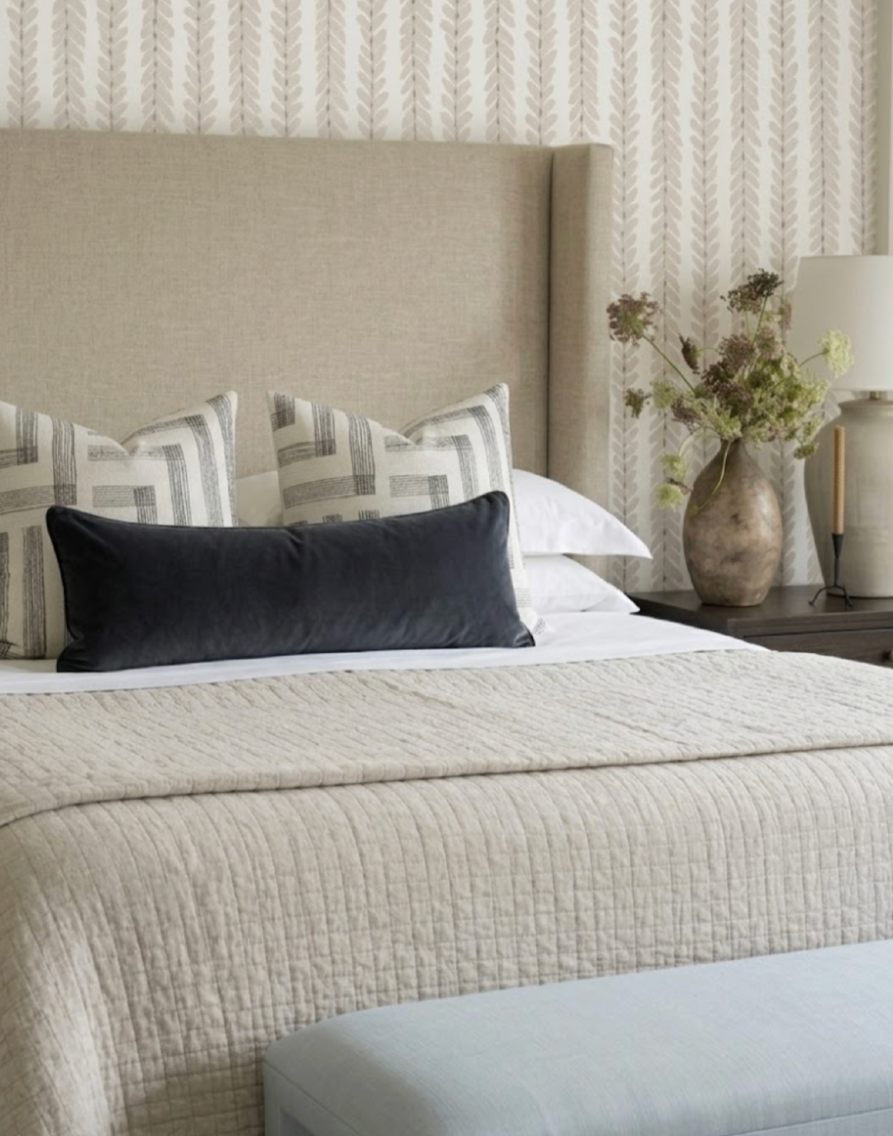 Pastiche Pillow in Chalk Jet