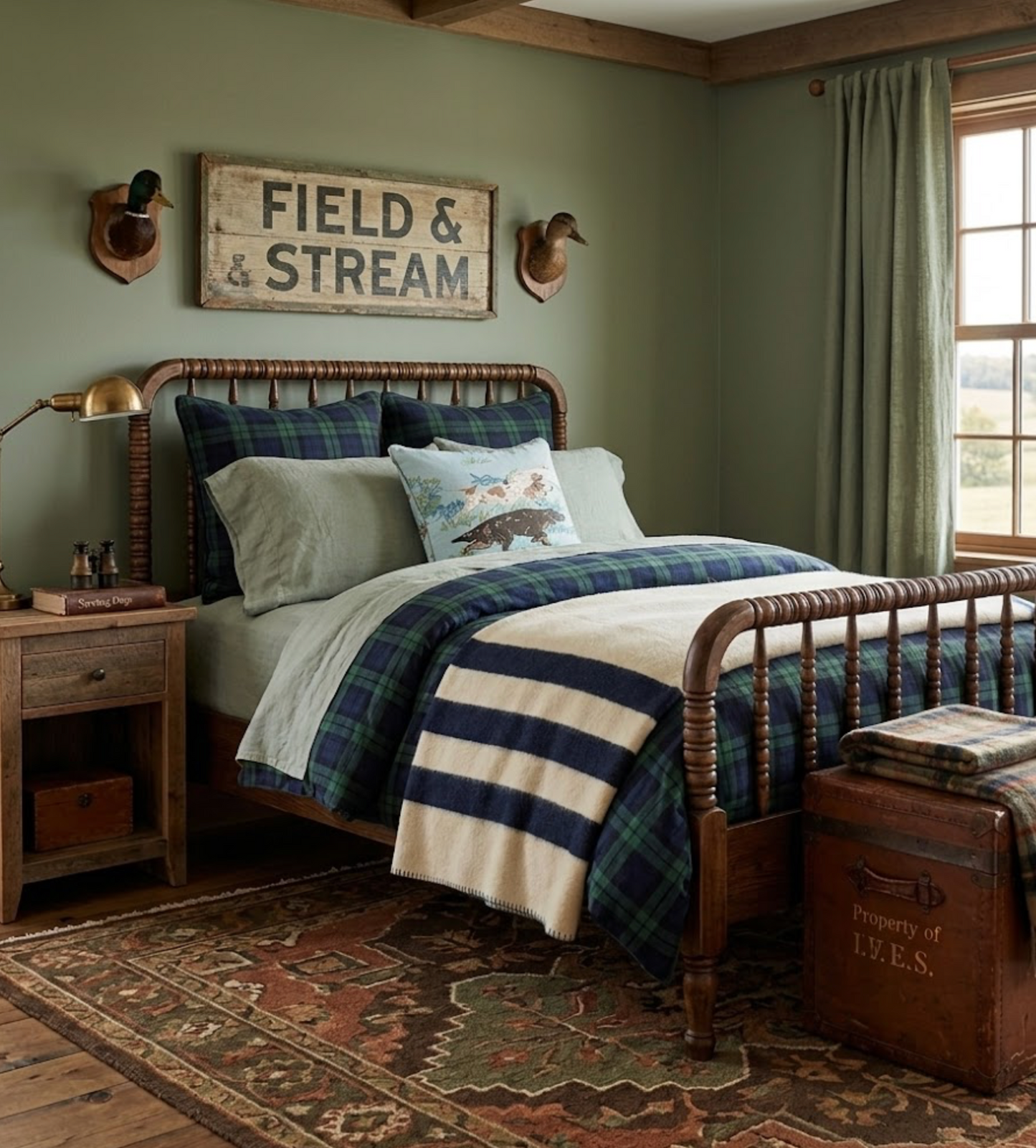 Pointers Pillow in Sky Blue