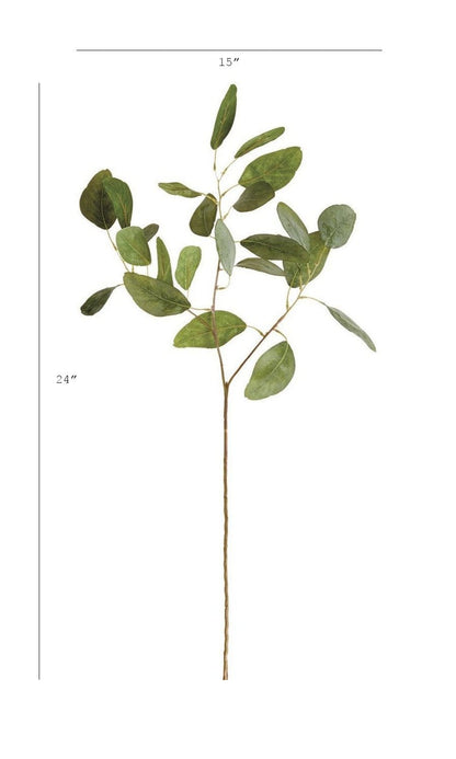 24" Faux Eucalyptus Leaf Stem