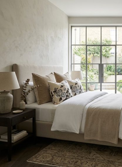 Pyne Hollyhock Pillow in Charcoal