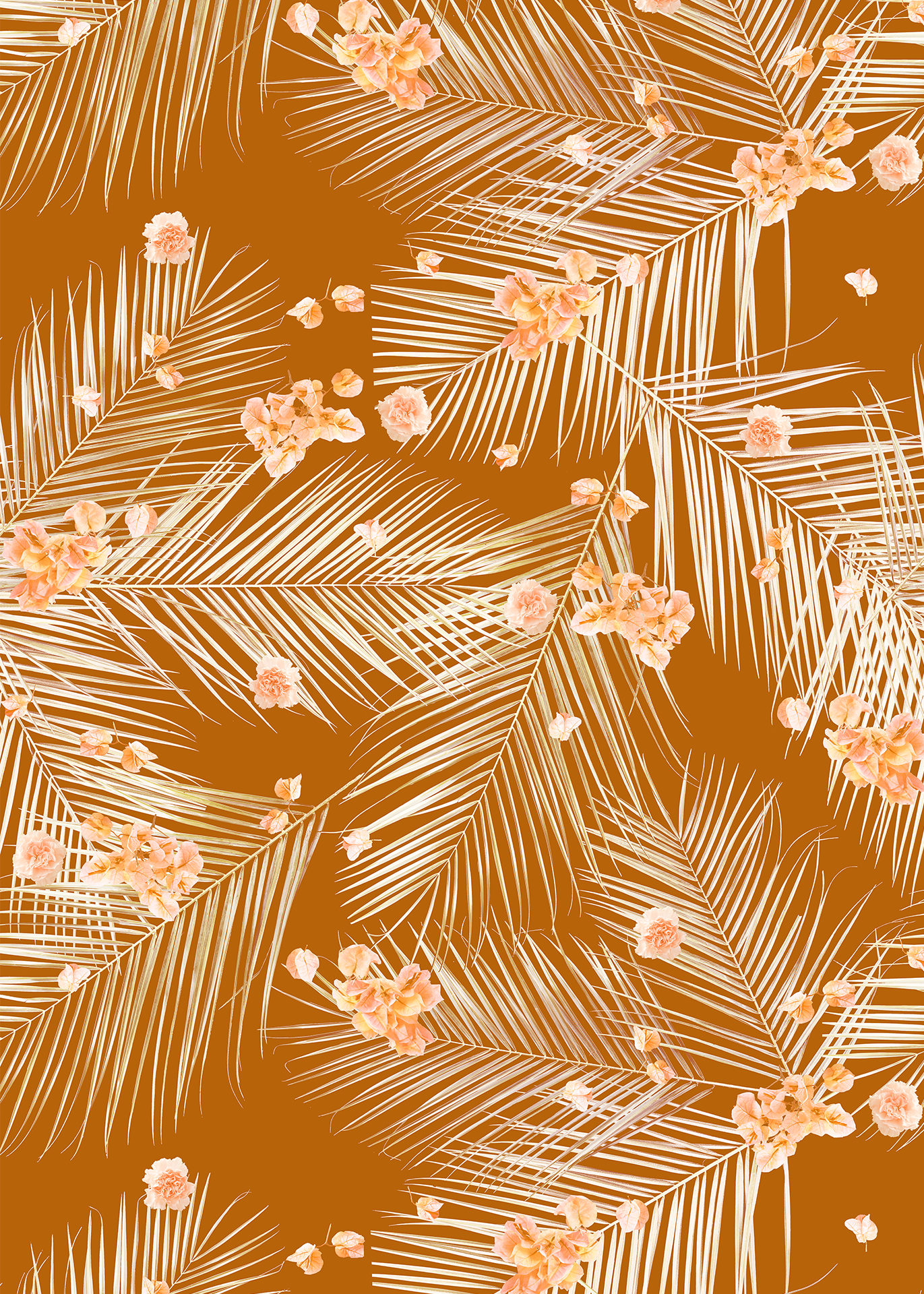 Palm Petal Wallpaper, rust