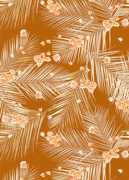 Palm Petal Wallpaper, rust