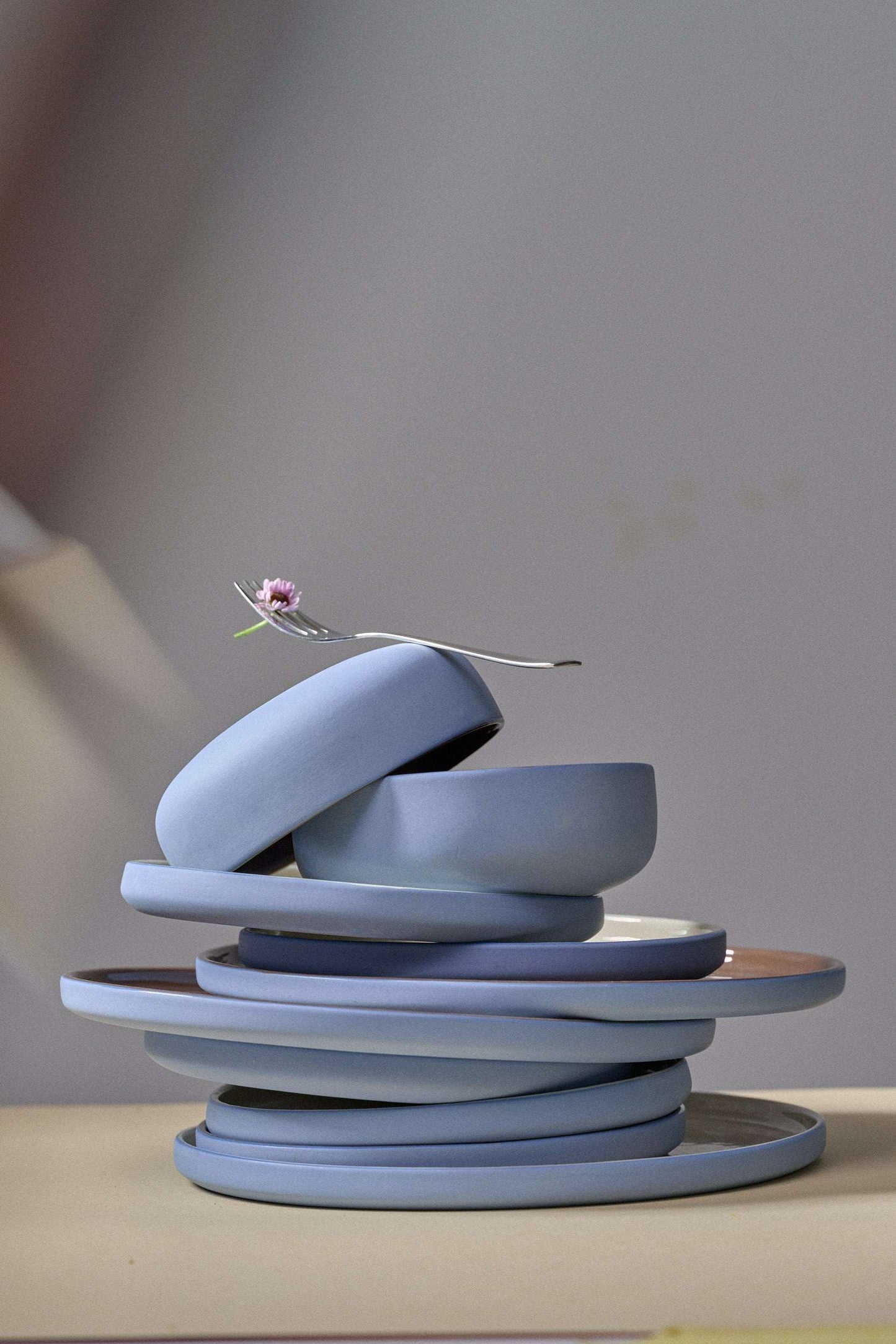 Handmade Blue Porcelain Dinner Plates