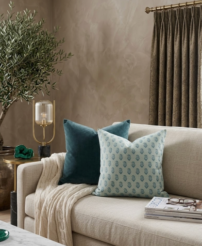 Rajmata Tonal Pillow in Blue/Blue